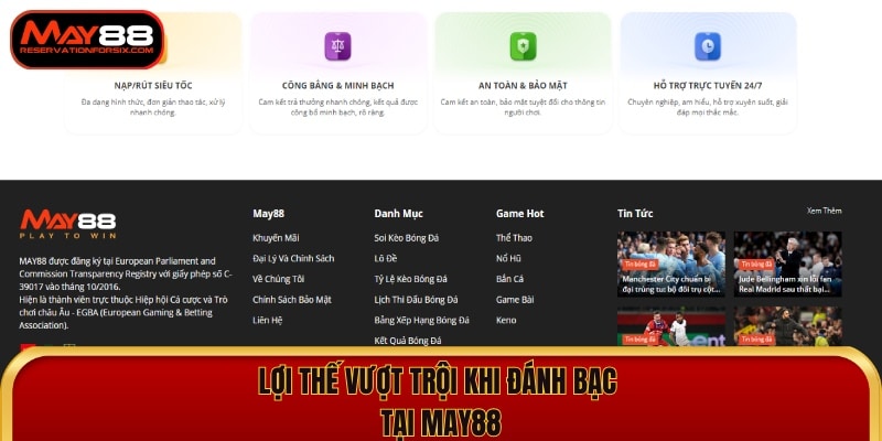 Những lợi thế vượt trội khi cá cược tại trang web